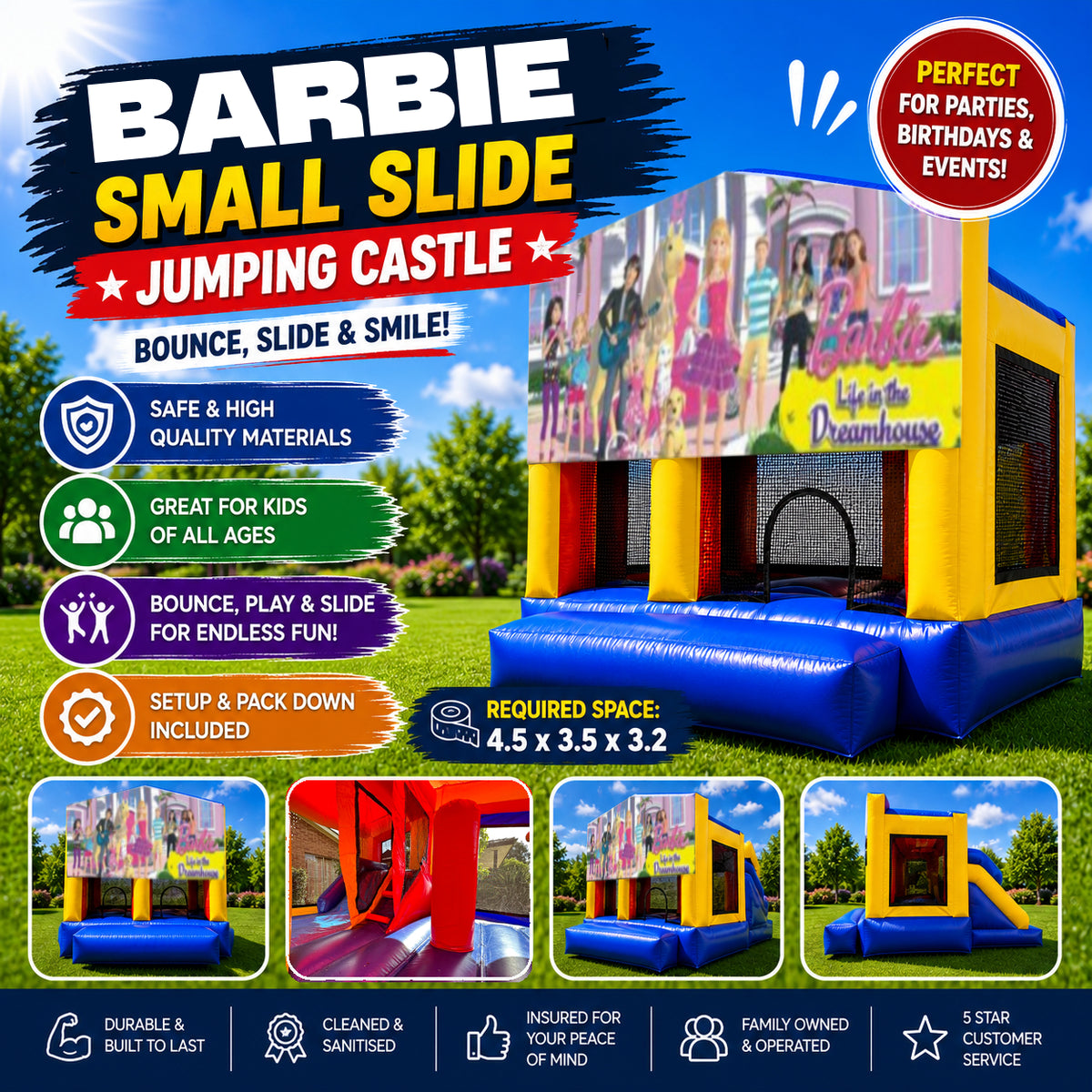 Barbie Small Slide Jumping Castle