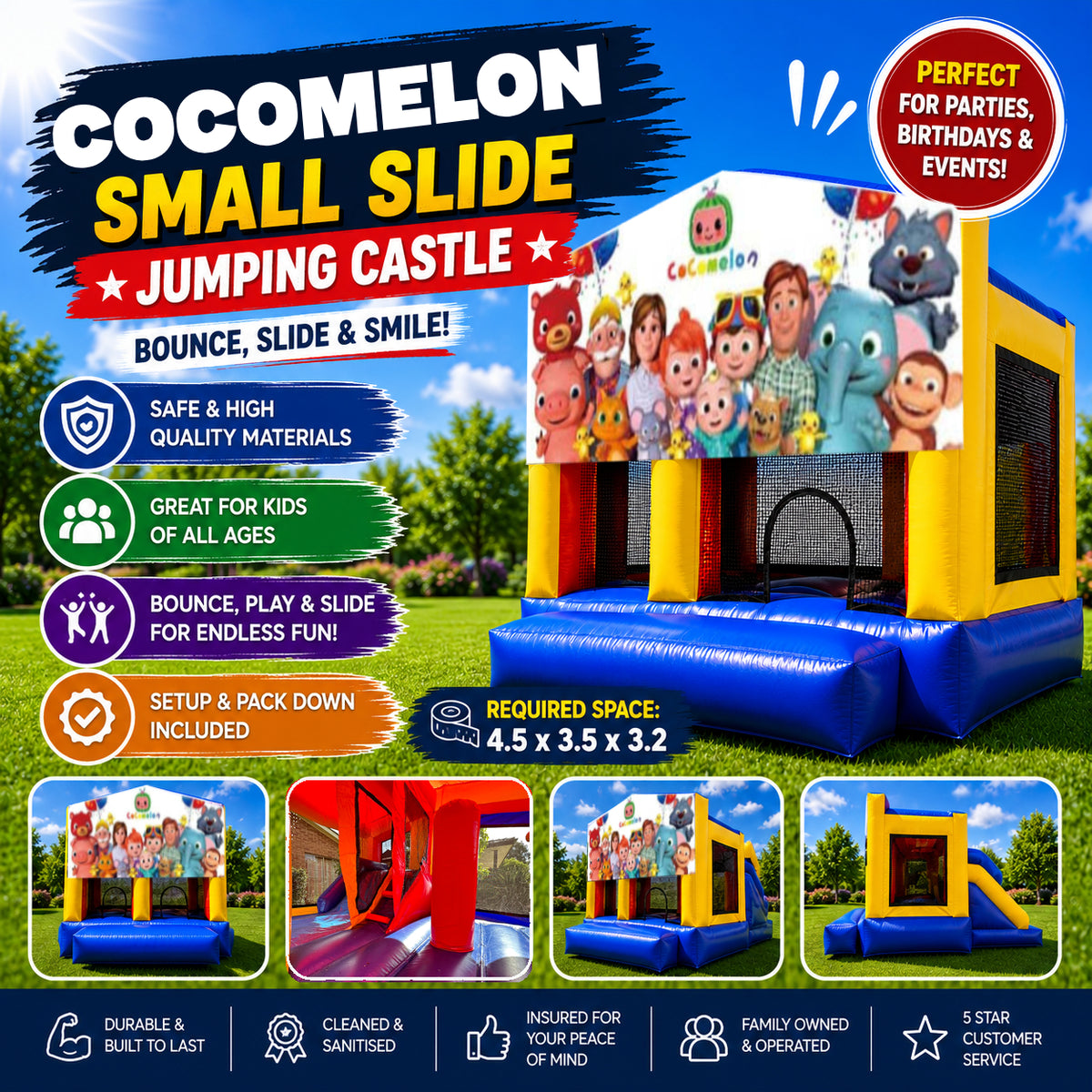 Cocomelon Small Slide Jumping Castle