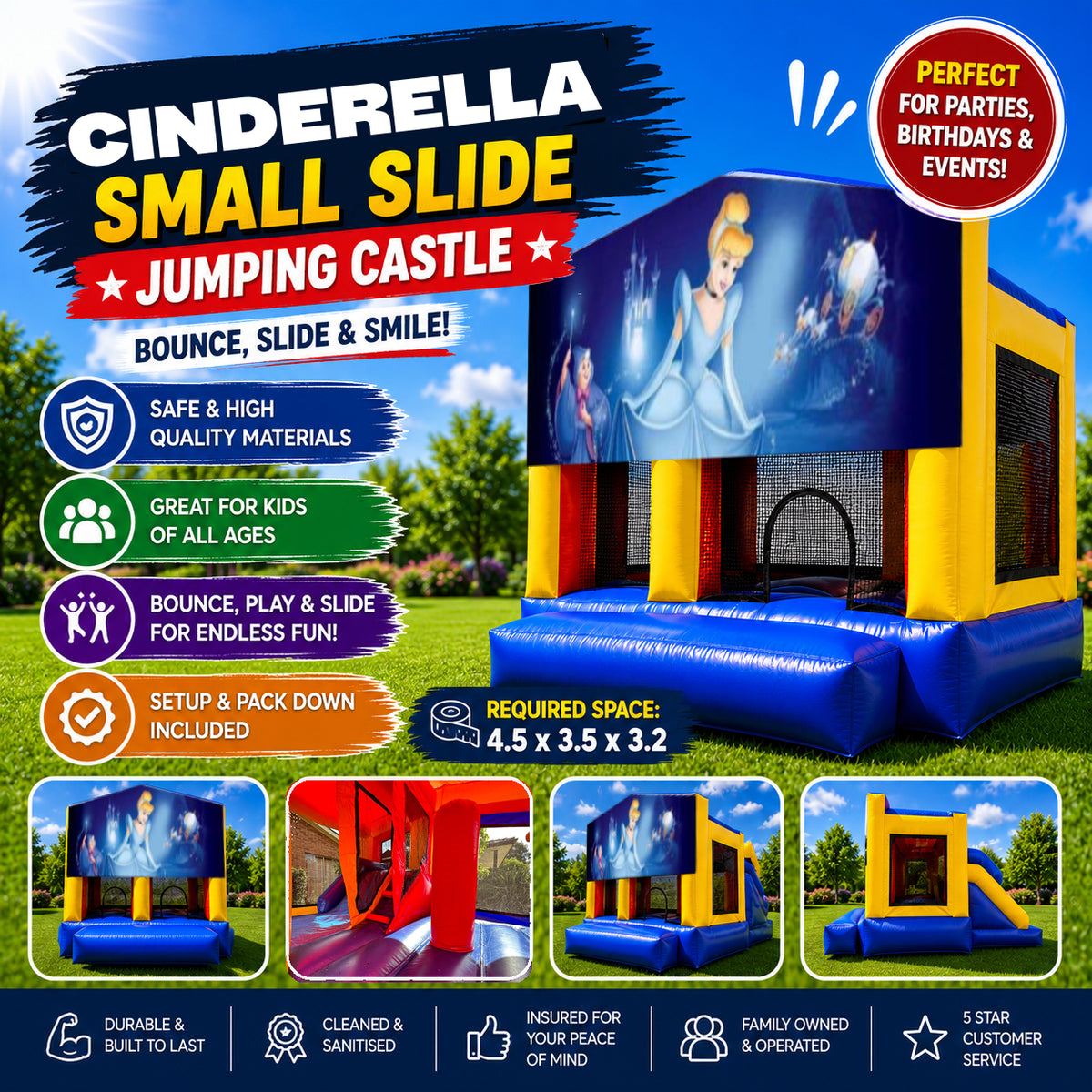 Cinderella Small Slide Jumping Castle