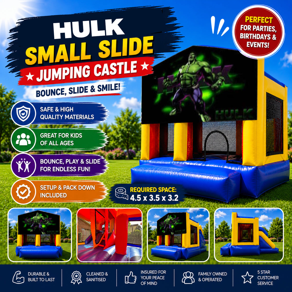 Hulk Small Slide Jumping Castle
