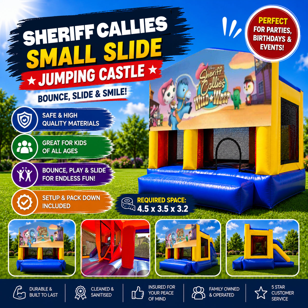 Sheriff Callies Small Slide Jumping Castle