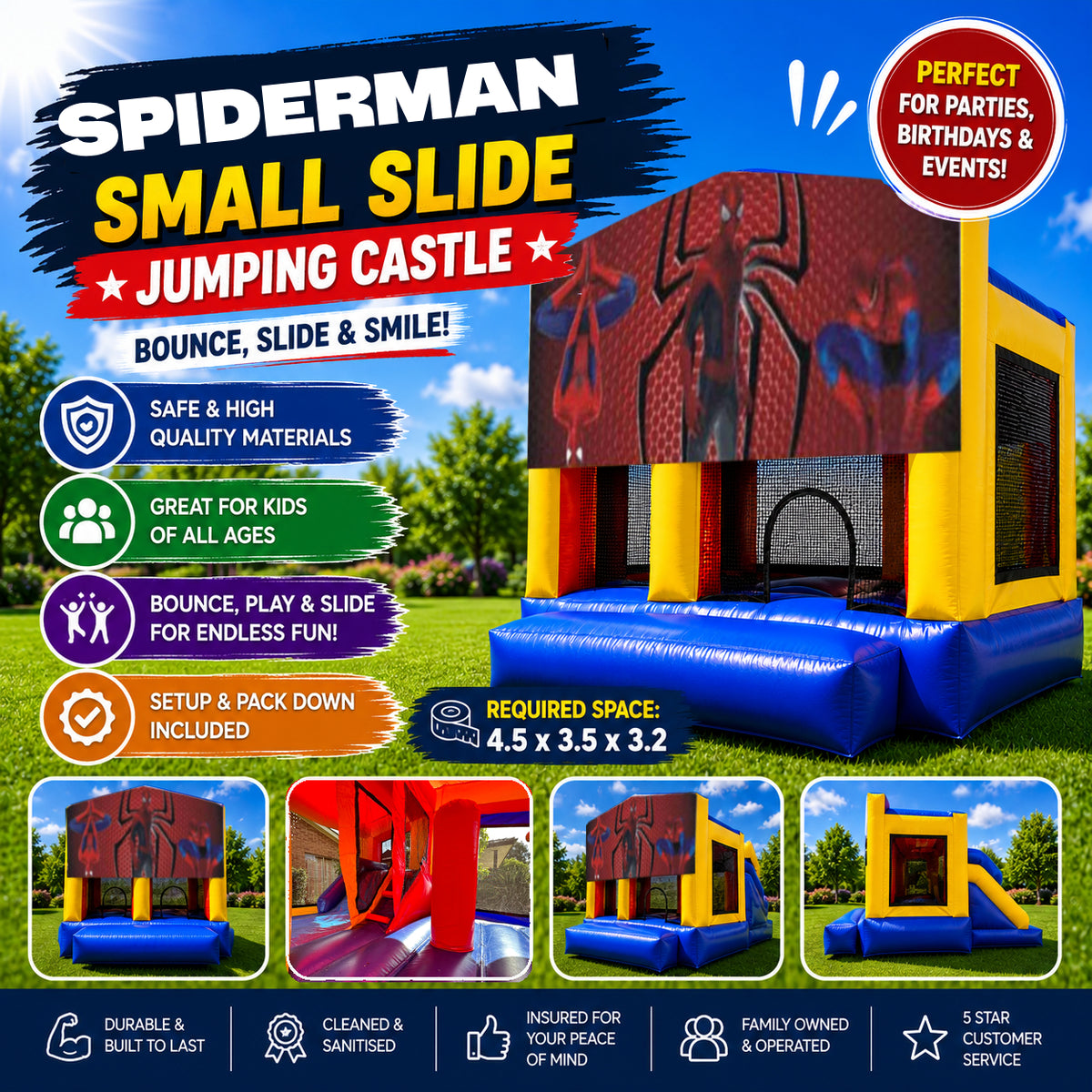 Spiderman Small Slide Jumping Castle