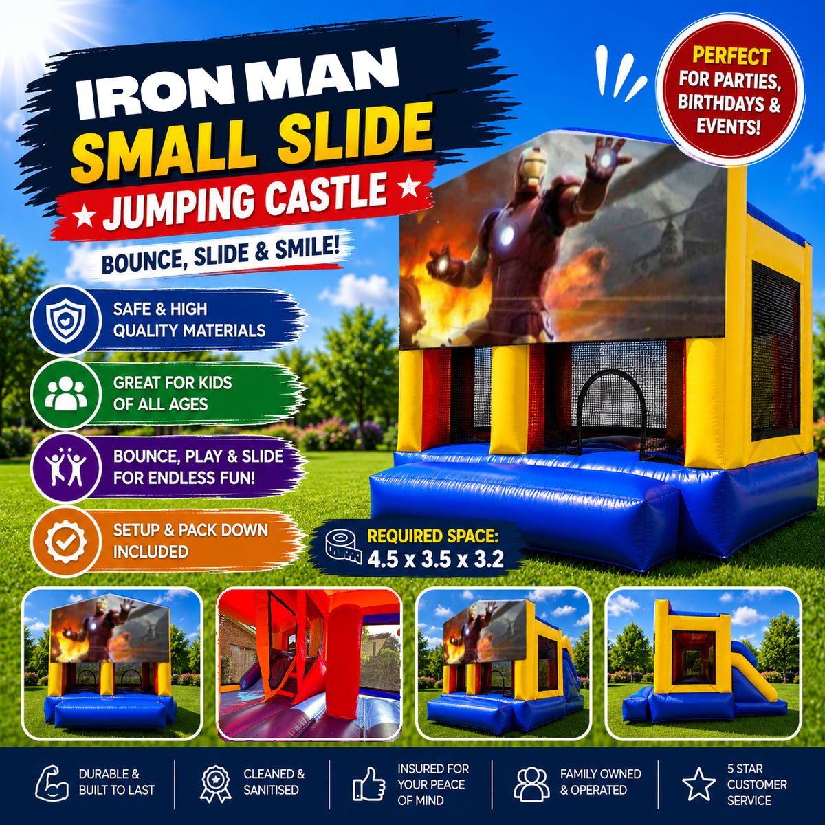 Iron Man Small Slide Jumping Castle
