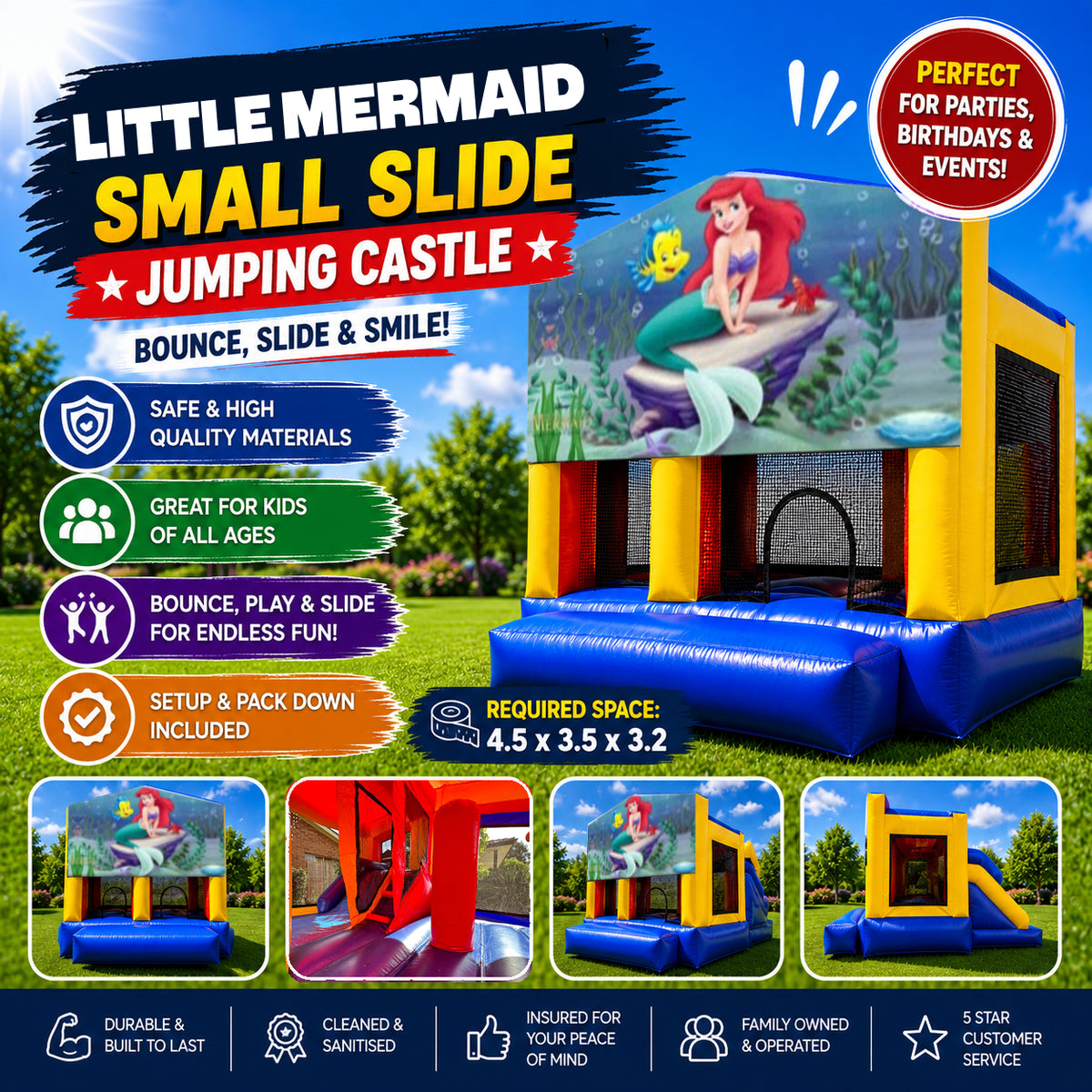 Little Mermaid Small Slide Jumping Castle