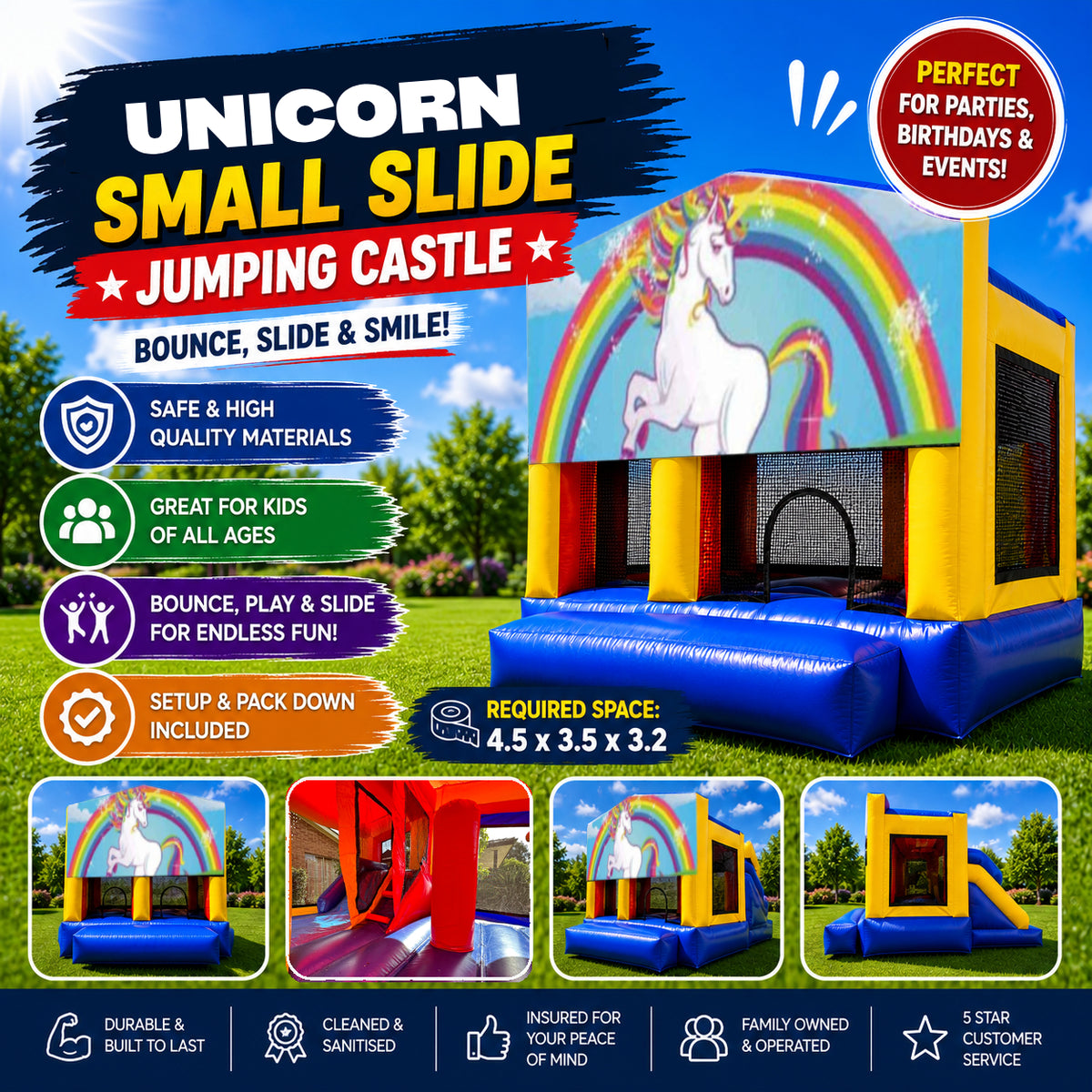 Unicorn Small Slide Jumping Castle