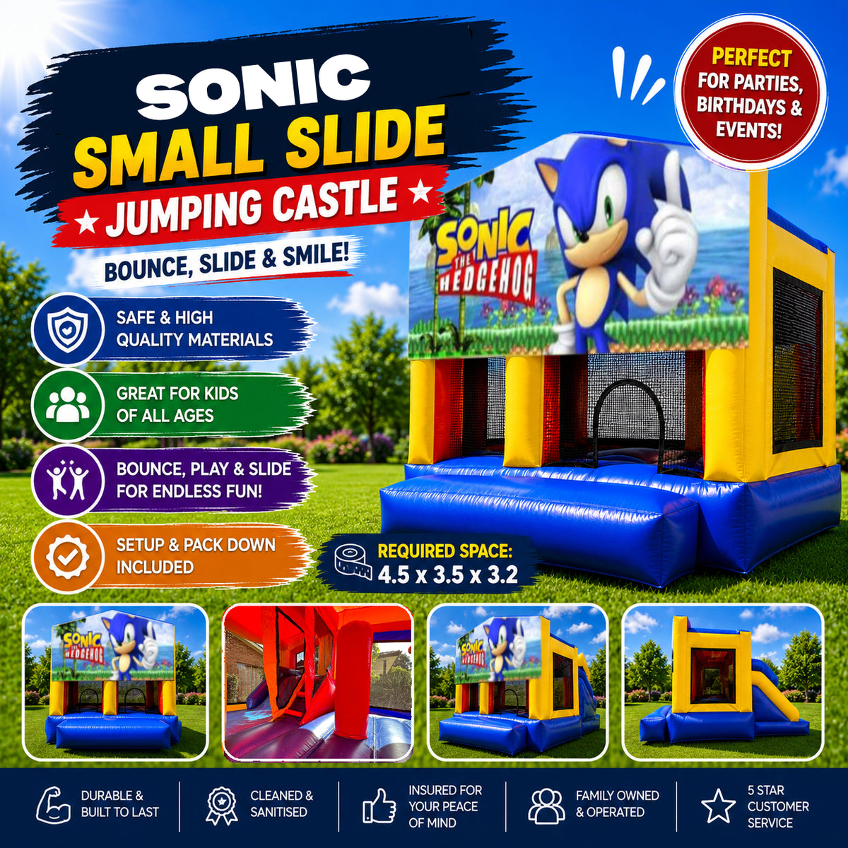 Sonic Small Slide Jumping Castle