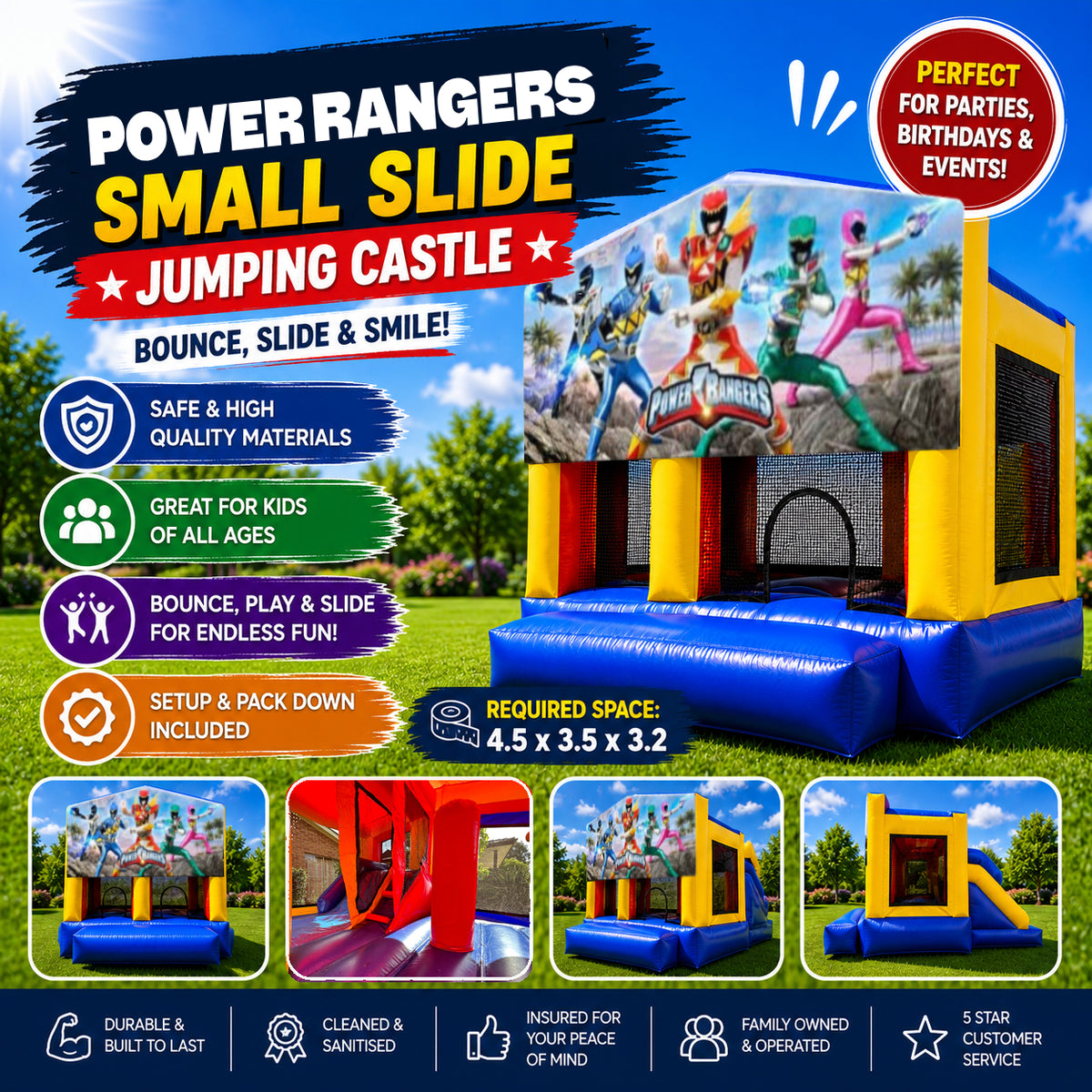 Power Rangers Small Slide Jumping Castle