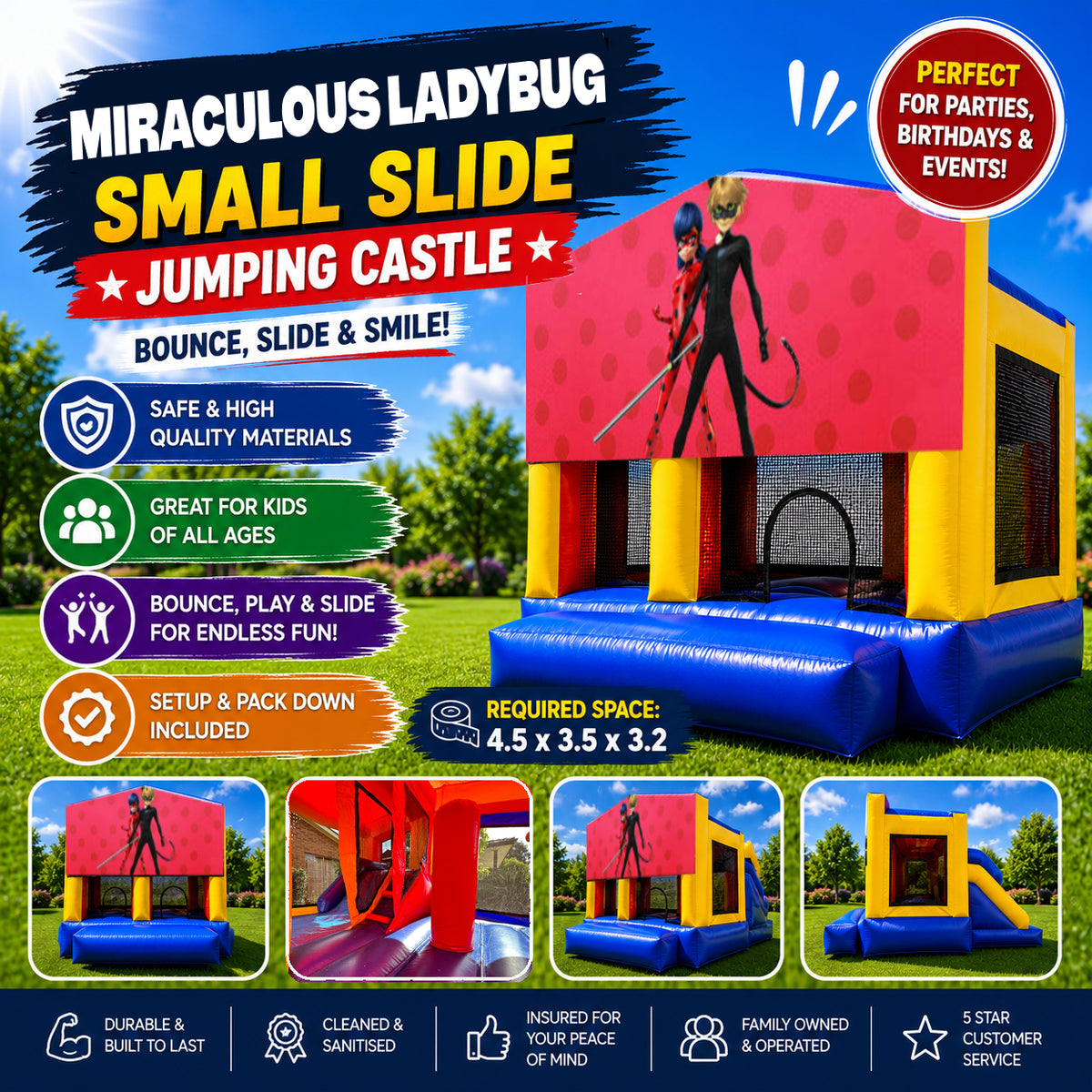 Miraculous Ladybug Small Slide Jumping Castle