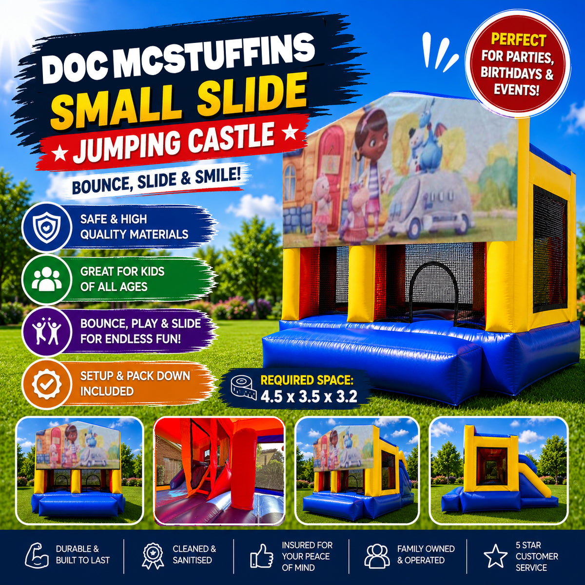 Doc McStuffins Small Slide Jumping Castle