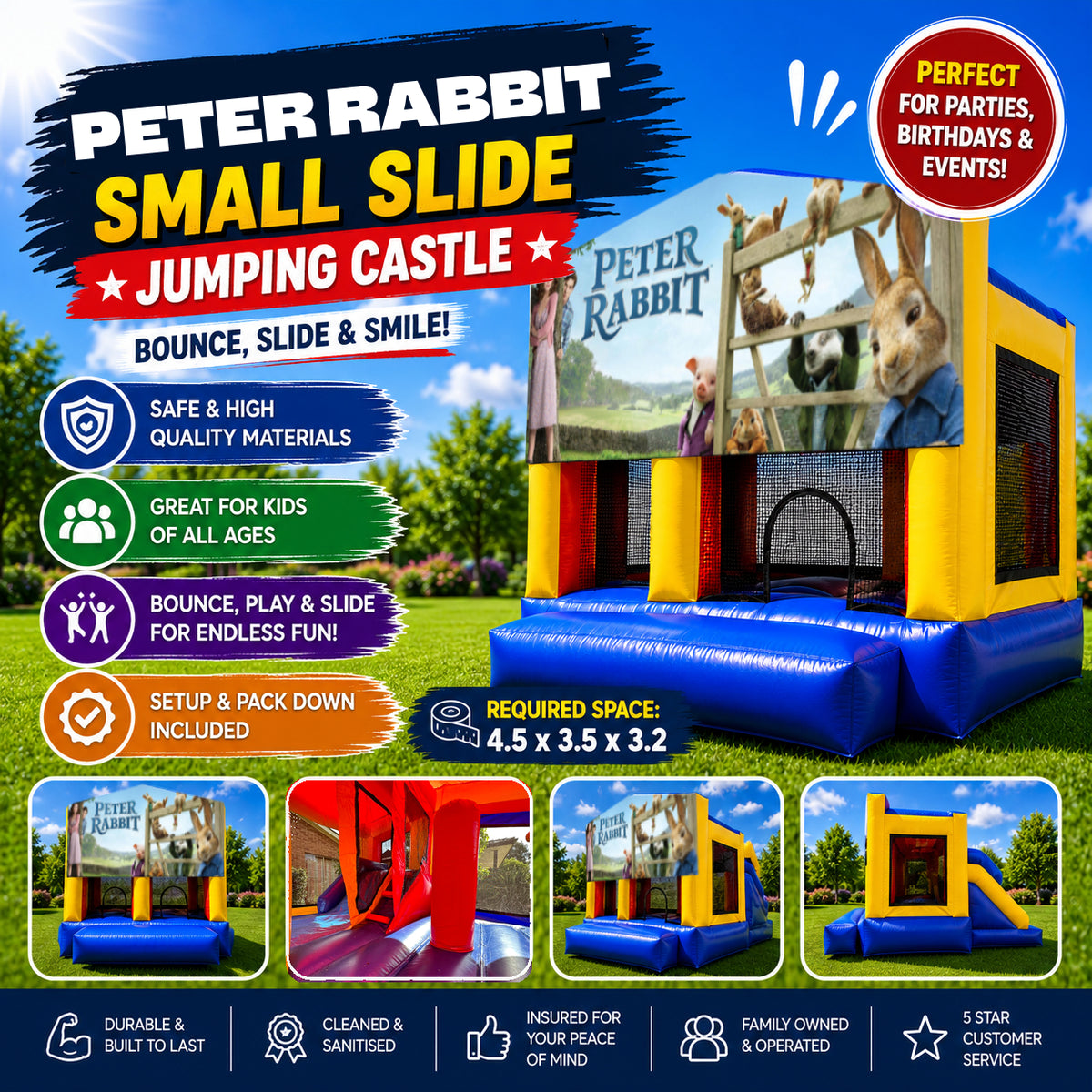Peter Rabbit Small Slide Jumping Castle