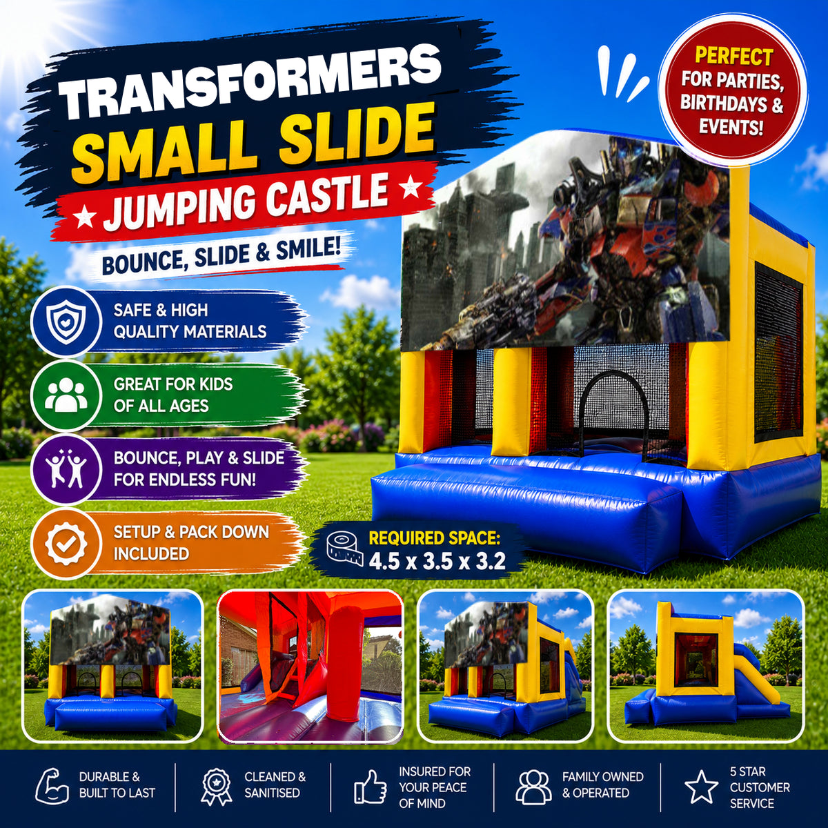 Transformers Small Slide Jumping Castle