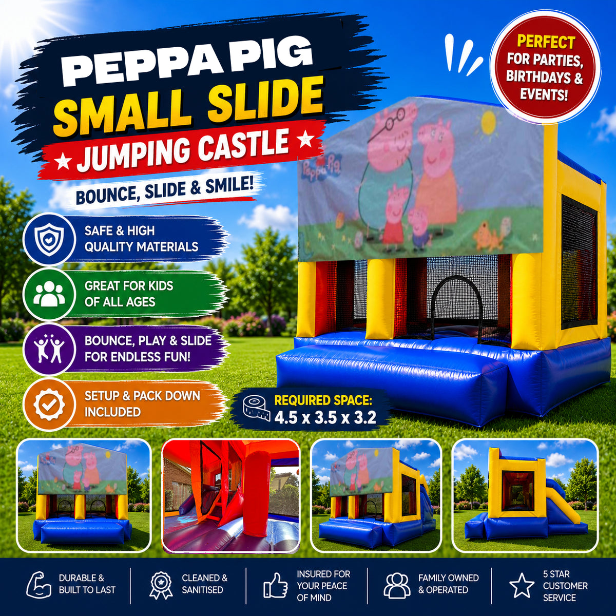Peppa Pig Small Slide Jumping Castle