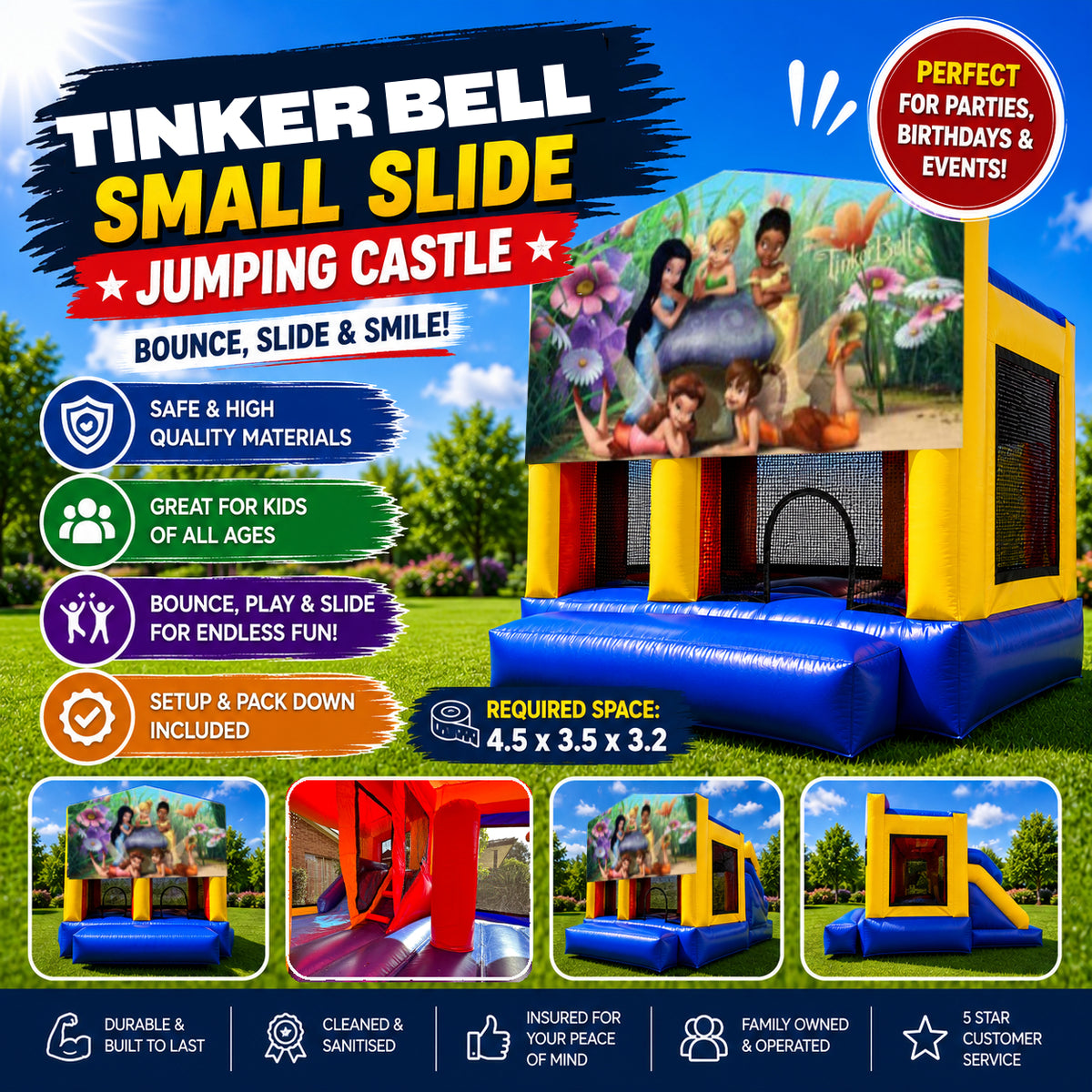 Tinker Bell Small Slide Jumping Castle