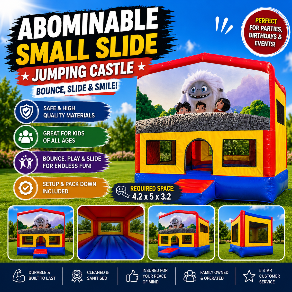 Abominable Small Square Jumping Castle