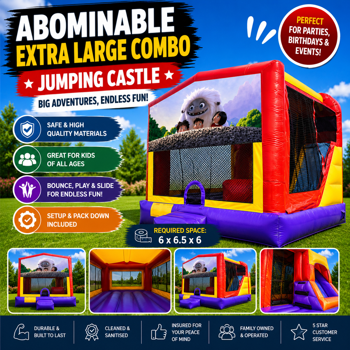 Abominable Extra Large Combo Jumping Castle