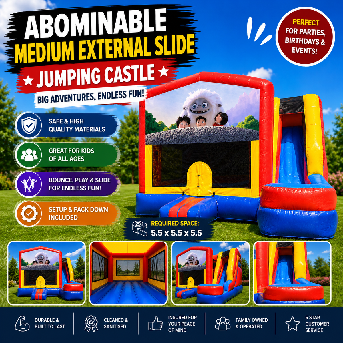 Abominable Medium External Slide Jumping Castle