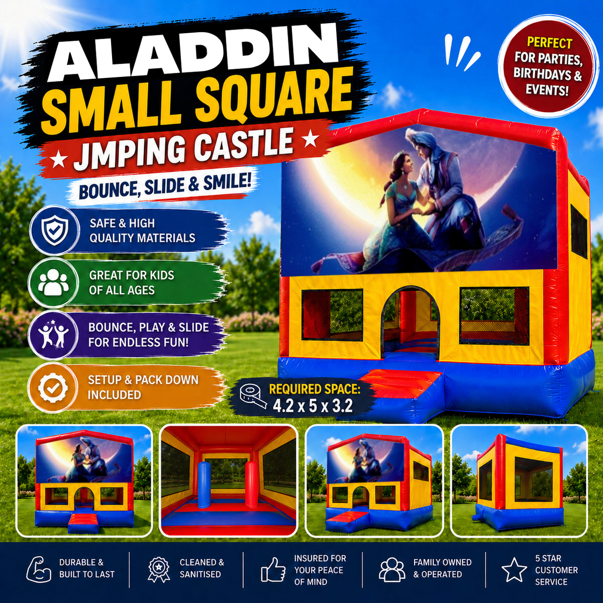 Aladdin Small Square Jumping Castle