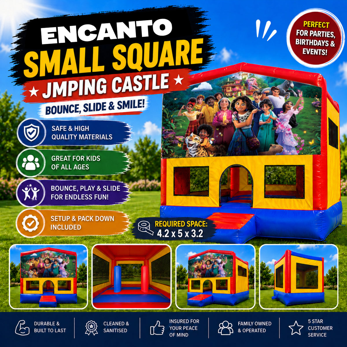 Encanto Small Square Jumping Castle