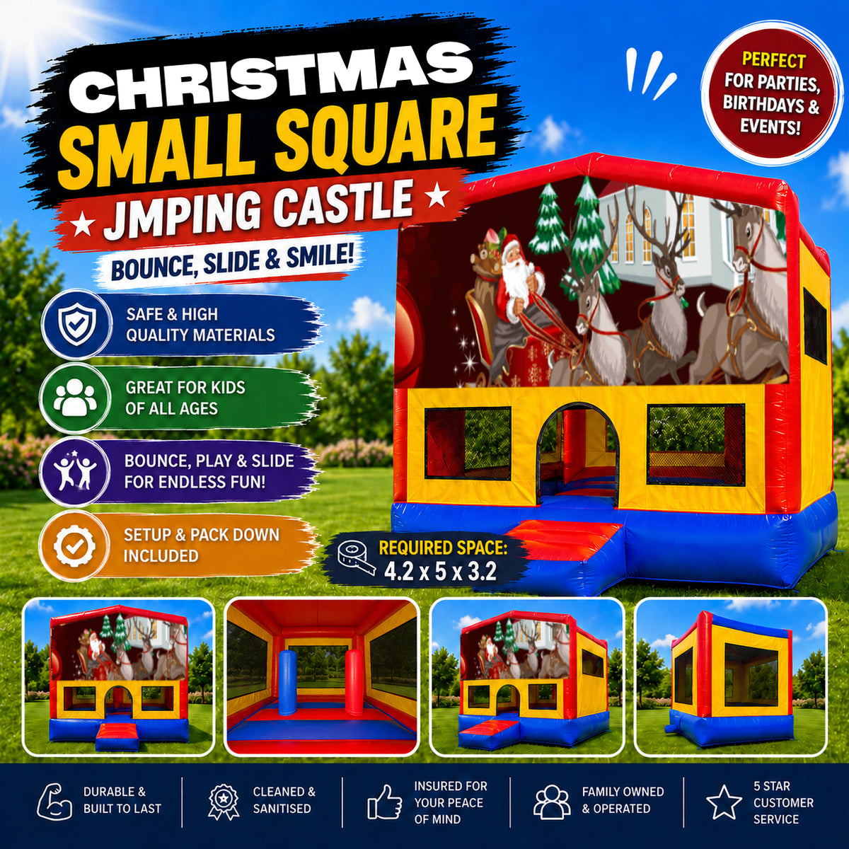 Christmas #6 Small Square Jumping Castle