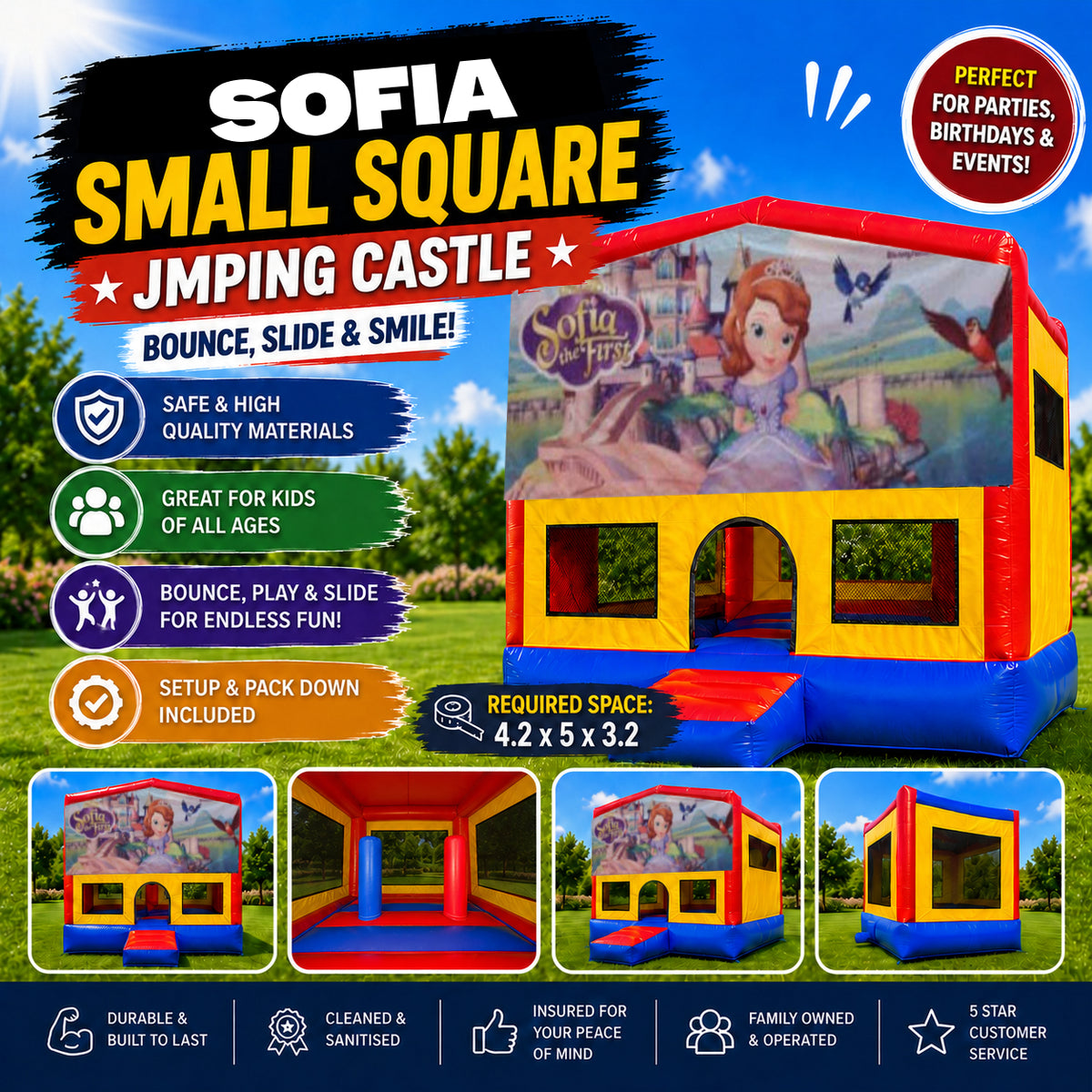 Sofia The First Small Square Jumping Castle