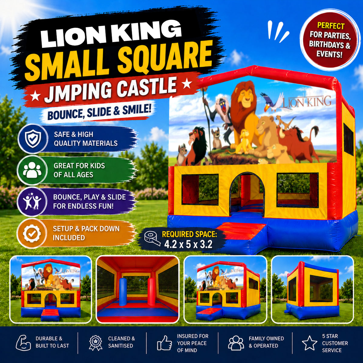 Lion King Small Square Jumping Castle