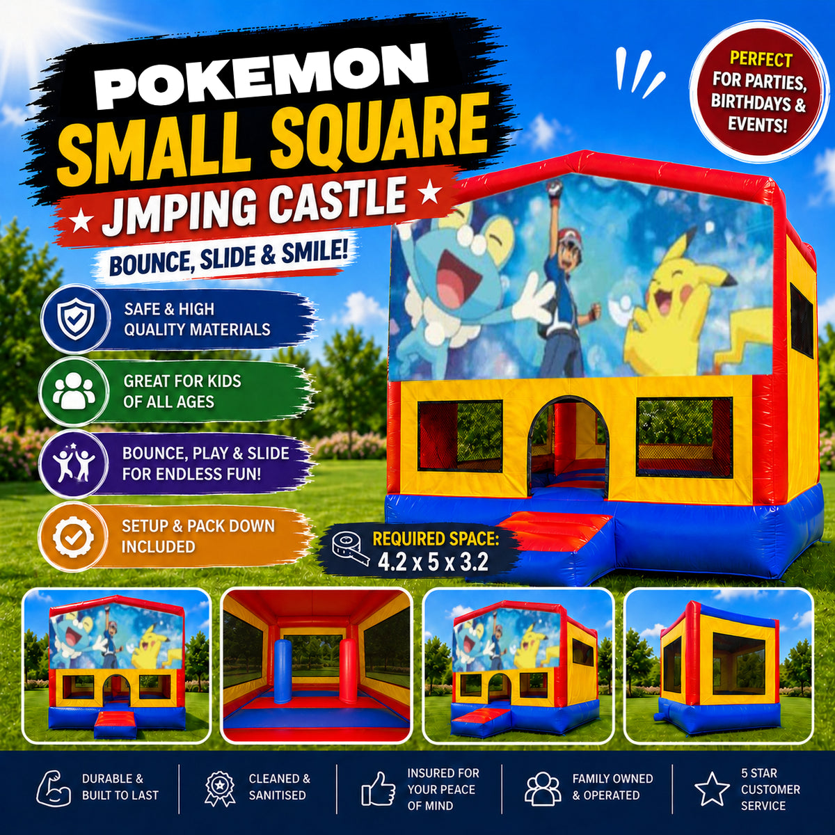 Pokemon Small Square Jumping Castle