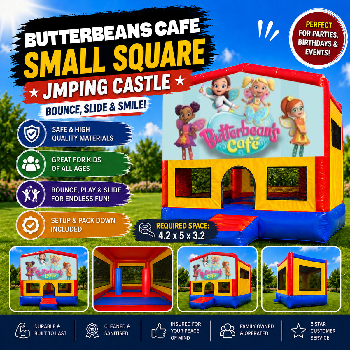 Butterbeans Cafe  Small Square Jumping Castle
