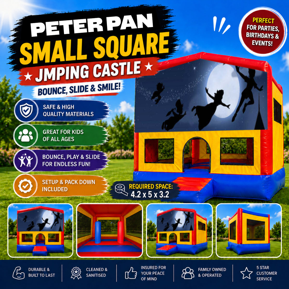 Peter Pan Small Square Jumping Castle