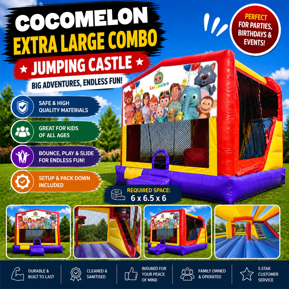 Cocomelon Extra Large Combo Jumping Castle