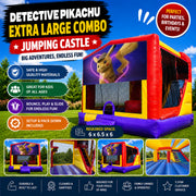 Detective Pikachu Extra Large Combo Jumping Castle