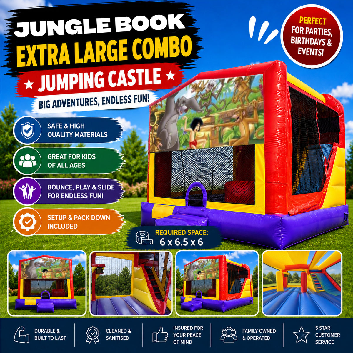 Jungle Book Extra Large Combo Jumping Castle