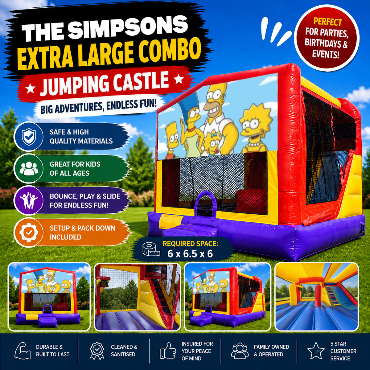 The Simpsons Extra Large Combo Jumping Castle
