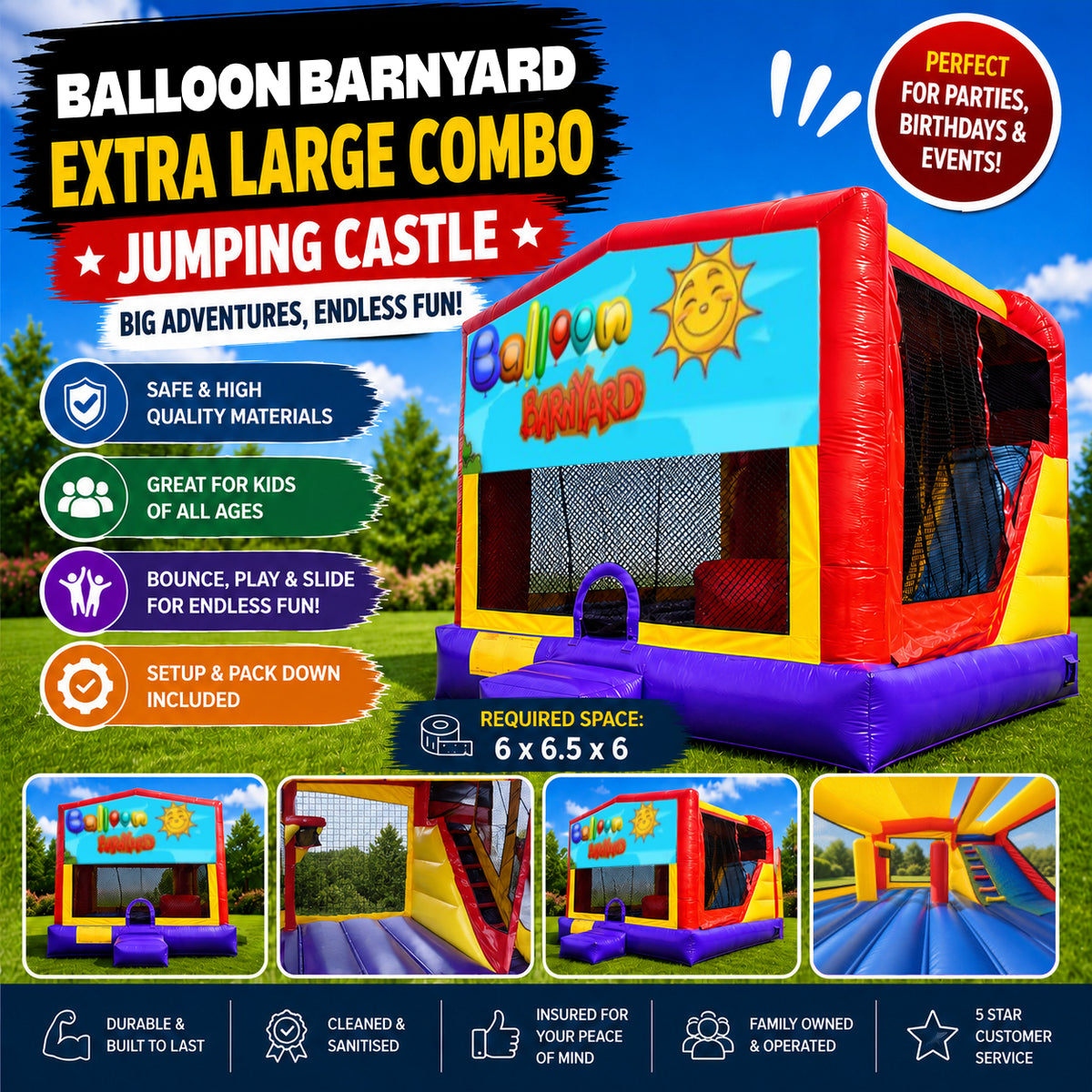 Balloon Barnyard Extra Large Combo Jumping Castle