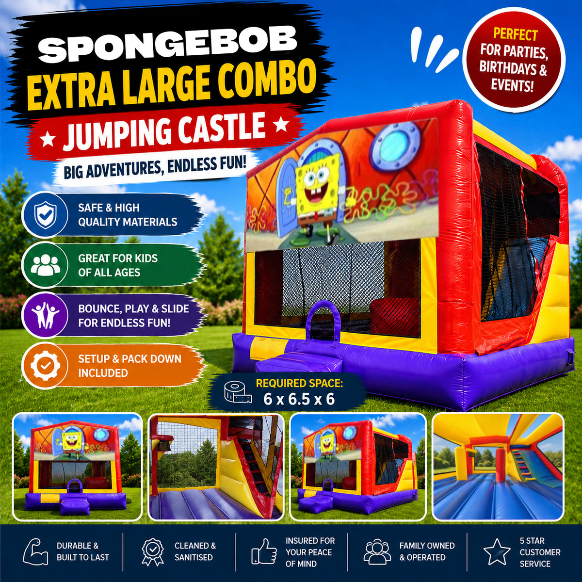 Spongebob Extra Large Combo Jumping Castle