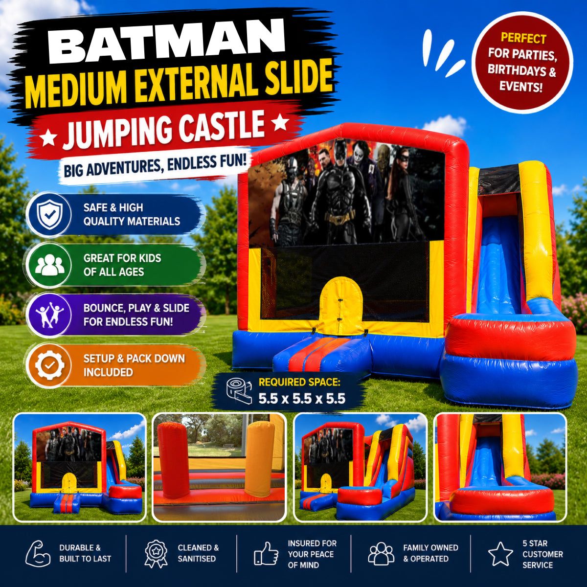 Batman Medium External Slide Jumping Castle