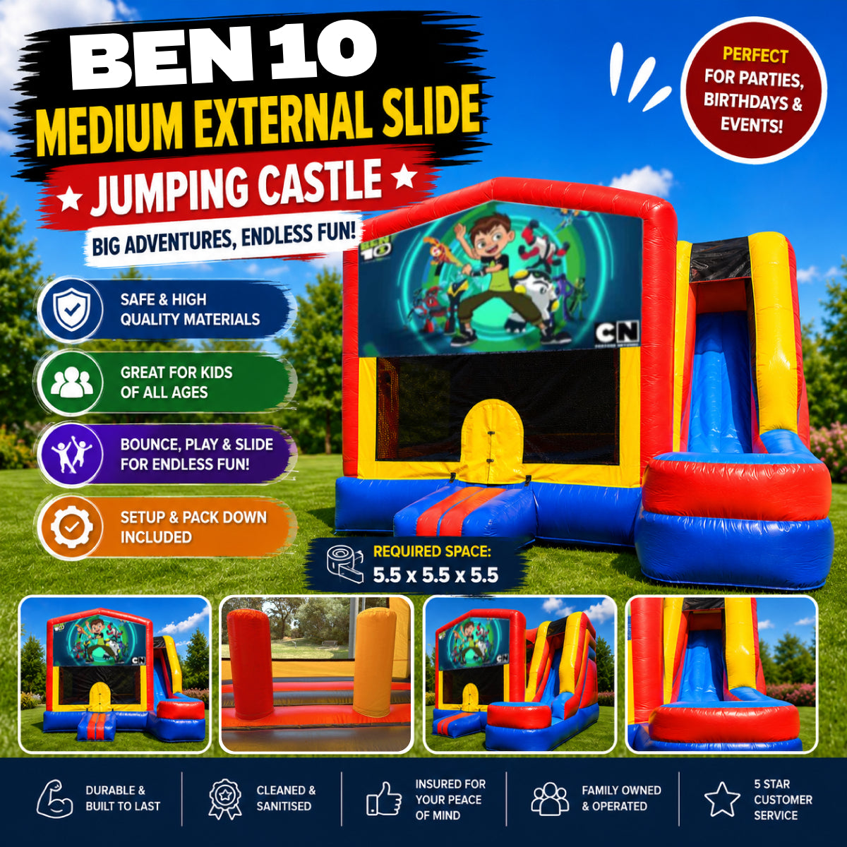 Ben10 Medium External Slide Jumping Castle