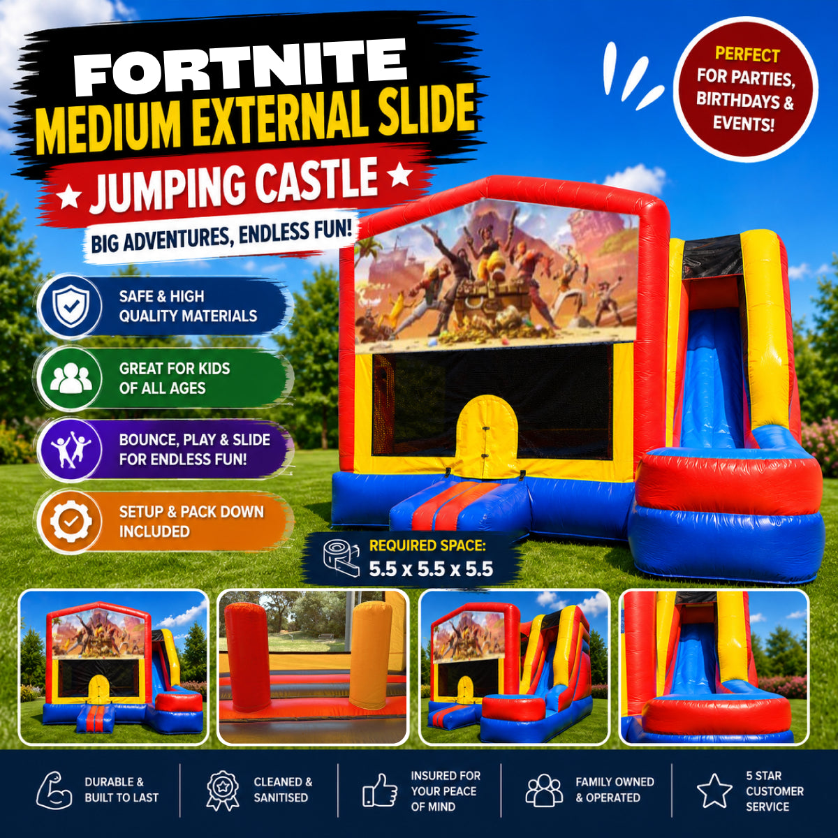 Fortnite Medium External Slide Jumping Castle