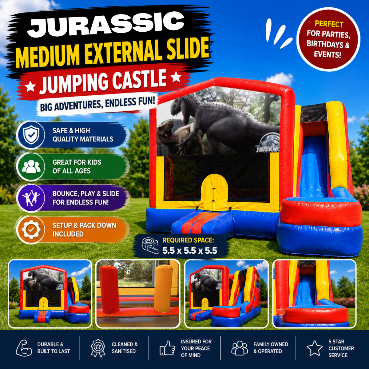 Jurassic Medium External Slide Jumping Castle
