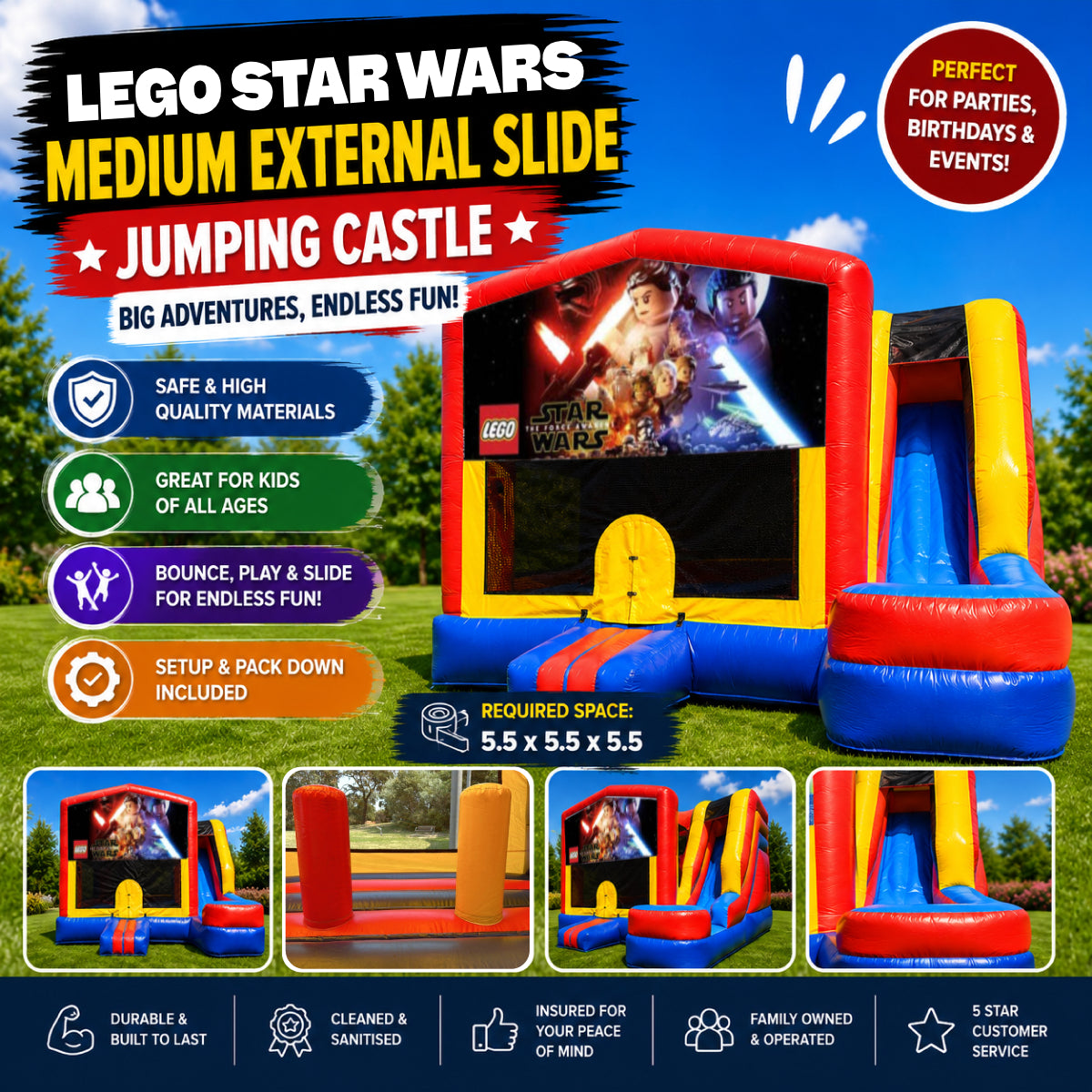 Lego Star Wars Medium External Slide Jumping Castle
