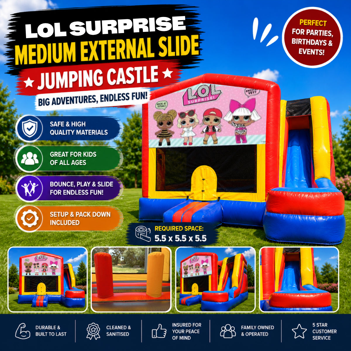 LOL Surprise Medium External Slide Jumping Castle