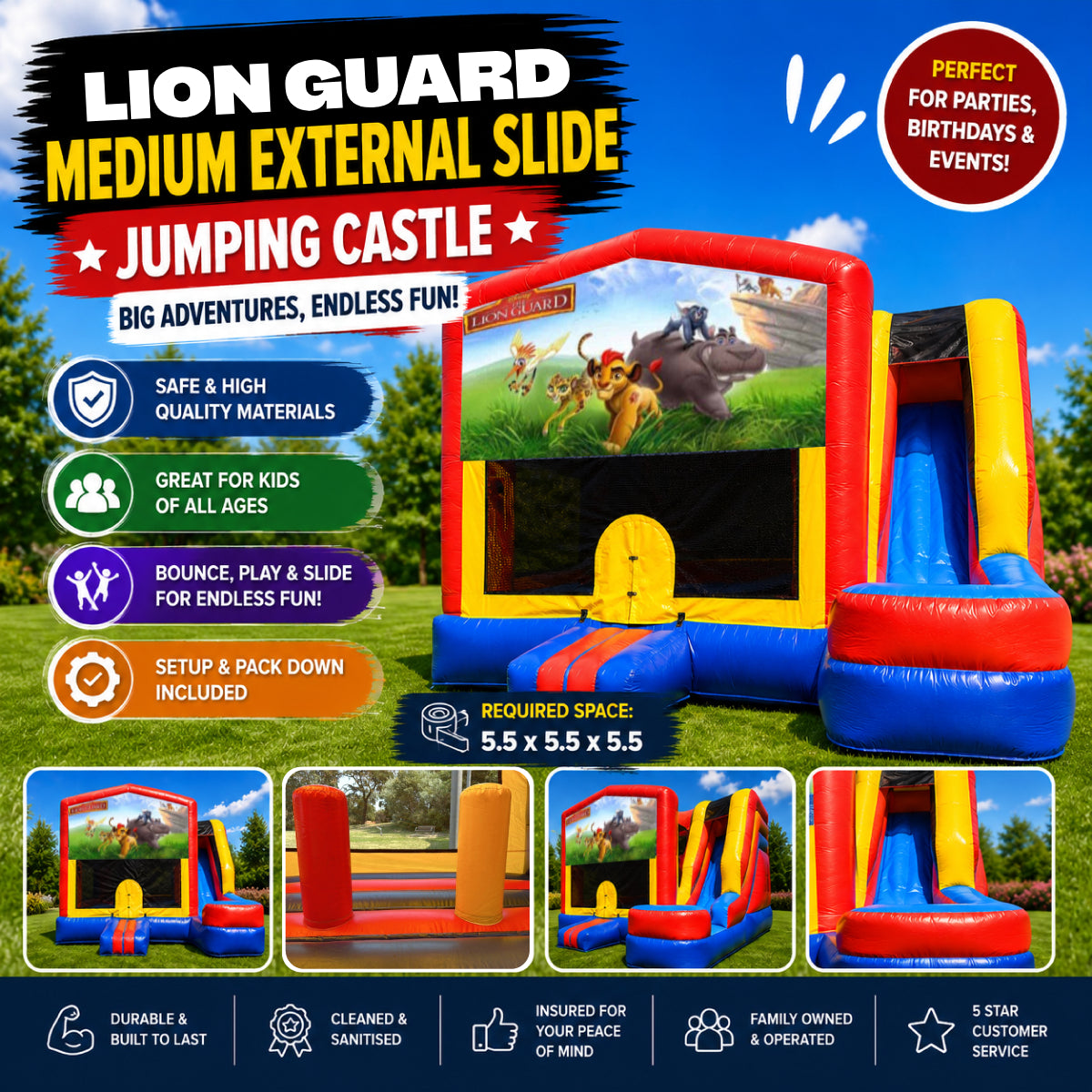 Lion Guard Medium External Slide Jumping Castle