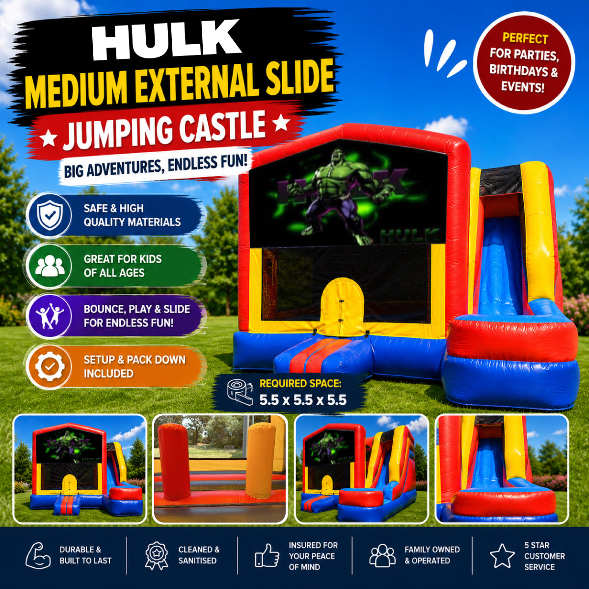Hulk Medium External Slide Jumping Castle