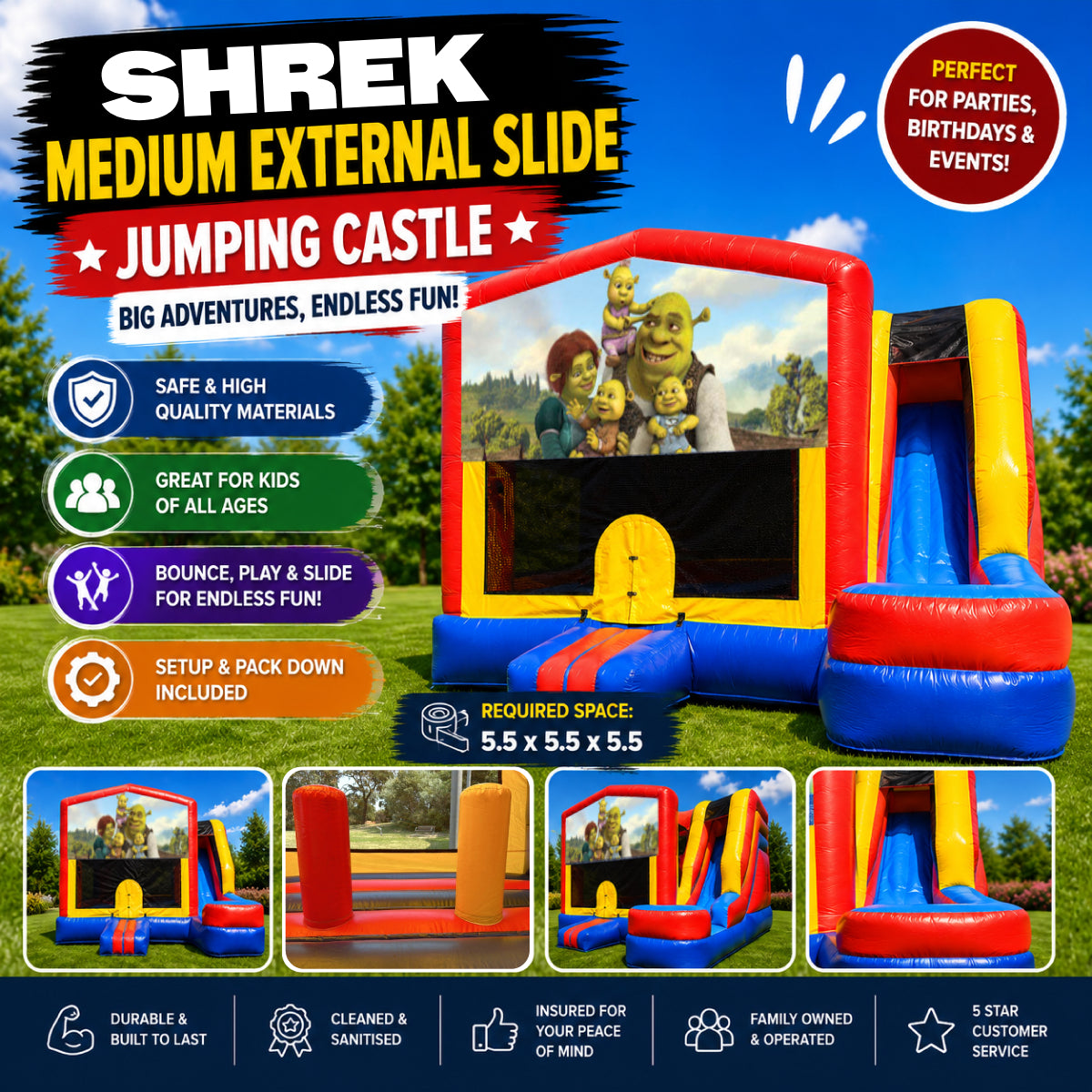 Shrek Medium External Slide Jumping Castle