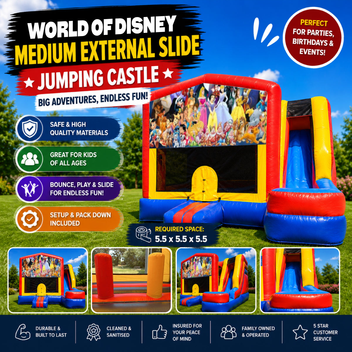 World of Disney Medium External Slide Jumping Castle