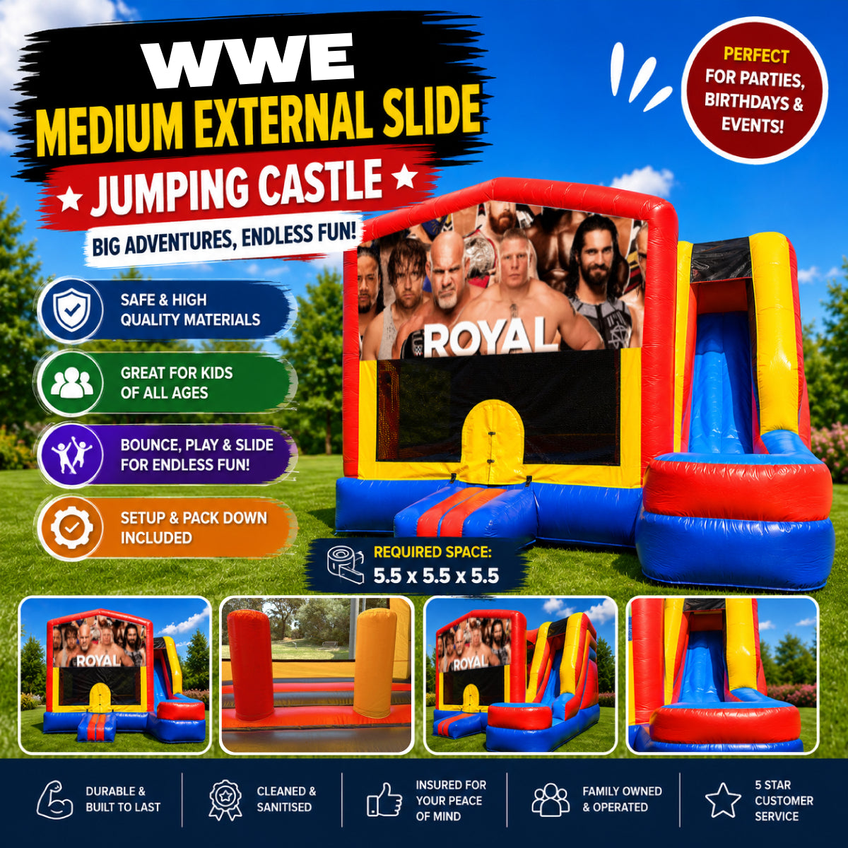 WWE Medium External Slide Jumping Castle