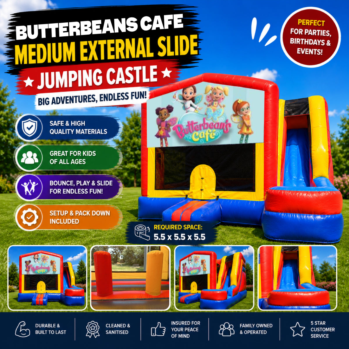 Butterbeans Cafe   Medium External Slide Jumping Castle