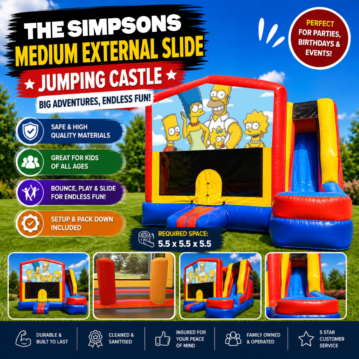 The Simpsons Medium External Slide Jumping Castle