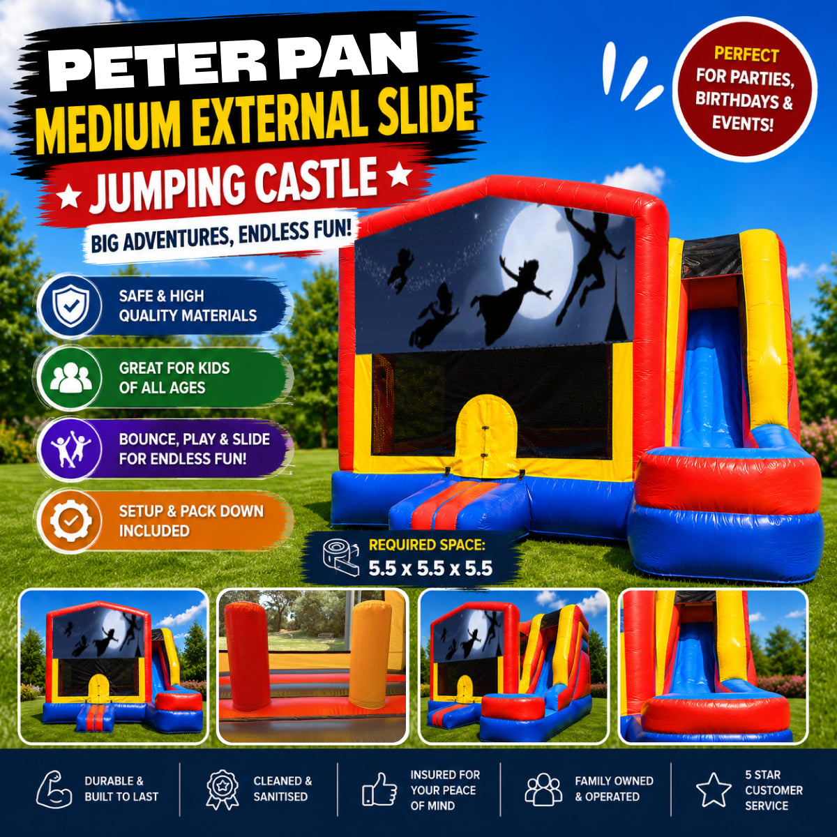 Peter Pan Medium External Slide Jumping Castle