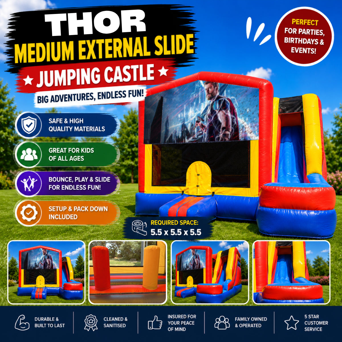 Thor Medium External Slide Jumping Castle