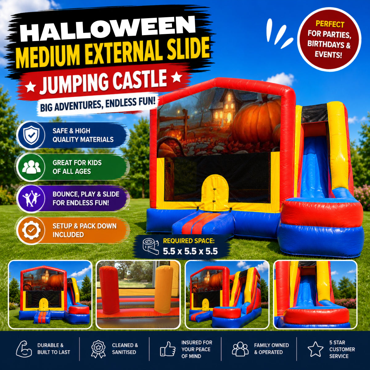 Halloween Medium External Slide Jumping Castle